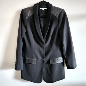 JONATHAN SIMKHAI | US 6 Leather Trim Blazer Jacket | black